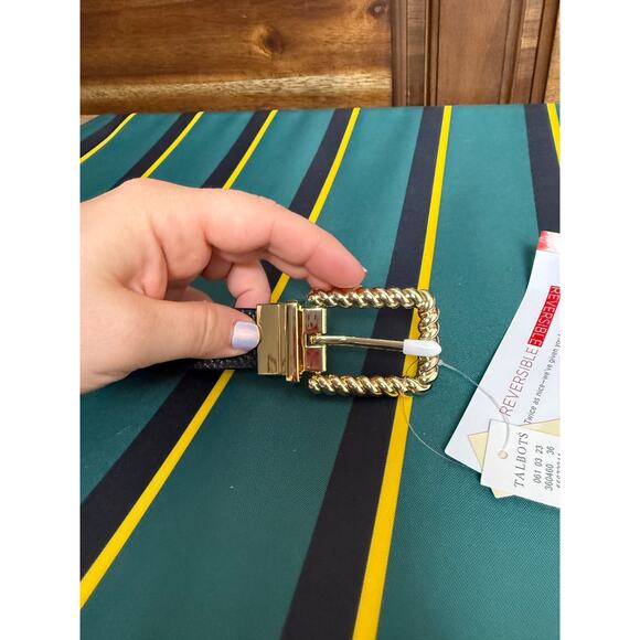 Talbots Women's Brown Black Leather Reversible Belt Size Small NEW NWT - Picture 8 of 8